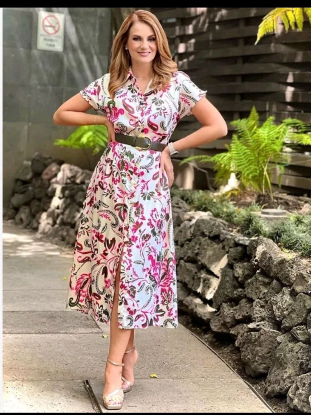 NWT ZARA BELTED PRINTED SATIN EFFECT SHIRT DRESS
